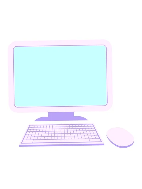 Vibrating motion animation of computer with wireless mouse and keyboard Stock Footage 324184400