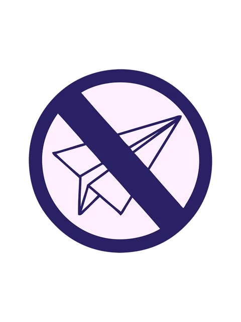 Vibrating motion animation of cute cartoon of a no paper aeroplanes allowed Stock Footage 324228847