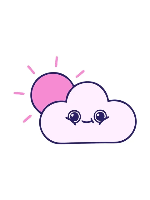 Vibrating motion animation of cute cartoon of sun and cloud Stock Footage 324328541
