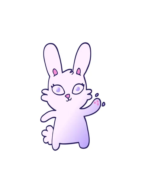 Vibrating motion animation of cute vector gradient illustration cartoon rab.. Stock Footage 324406225