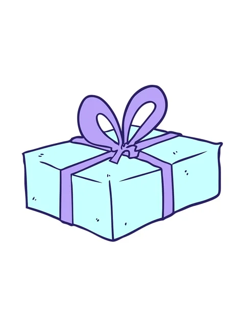 Vibrating motion animation of drawing of a wrapped gift Stock Footage 324164116