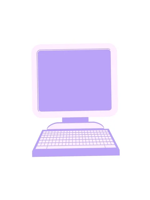 Vibrating motion animation of a Flat colour illustration of a computer Stock Footage 324235504