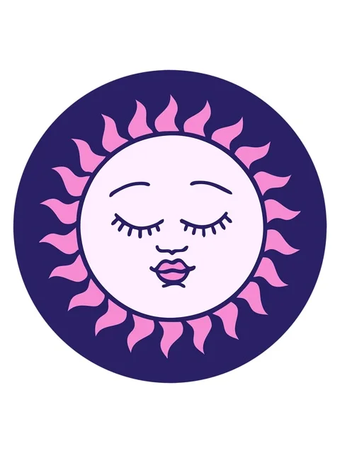 Vibrating motion animation of folklore sun with face Stock Footage 324119535