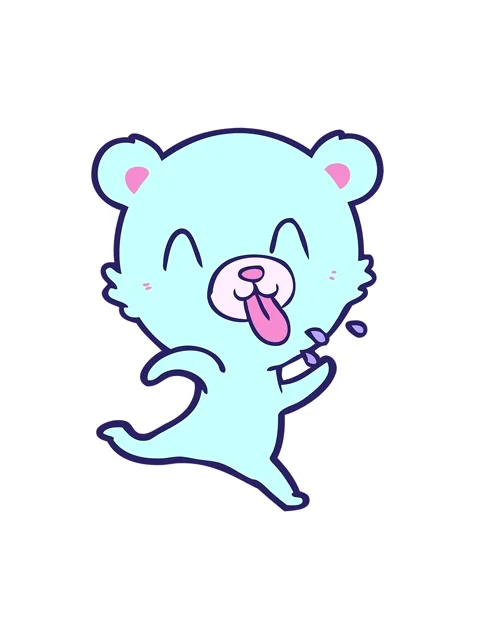 Vibrating motion animation of funny bear cartoon character Stock Footage 323598260