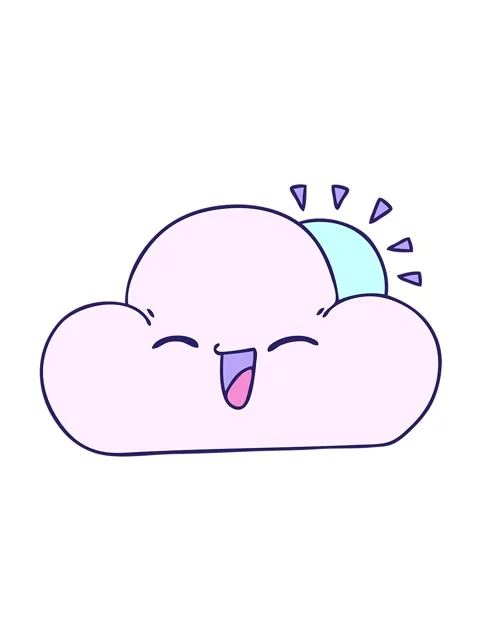 Vibrating motion animation of hand drawn quirky cartoon sun and happy cloud Stock Footage 324063152