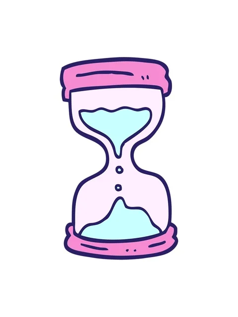 Vibrating motion animation of hand drawn doodle style cartoon hourglass Stock Footage 324183653