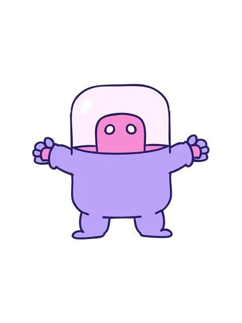 Vibrating motion animation of hand drawn cartoon doodle of an alien in a suit Stock Footage 324382397