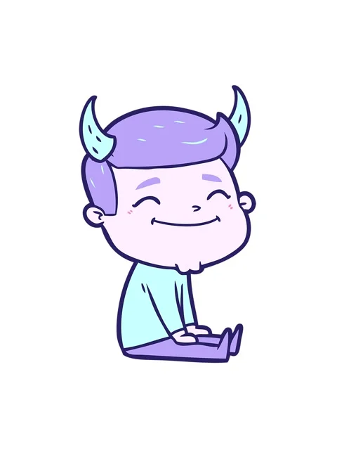 Vibrating motion animation of happy cartoon man with devil horns Stock Footage 324449236