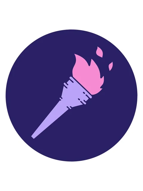 Vibrating motion animation of iconic style image of a lit torch Stock Footage 324214822