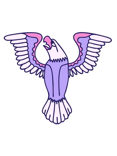 Vibrating motion animation of iconic tattoo style image of an american eagle Stock Footage 324064835