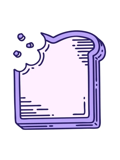 Vibrating motion animation of iconic tattoo style of a bitten slice of bread Stock Footage 324088256