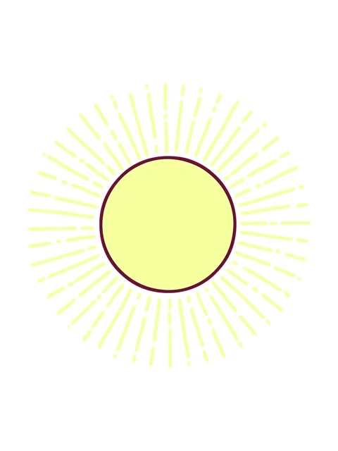 Vibrating motion animation of iconic tattoo style image of a sun in bright .. Stock Footage 324235734