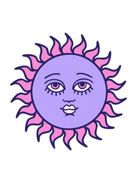 Vibrating motion animation of image of a sun with face Stock Footage 324240421