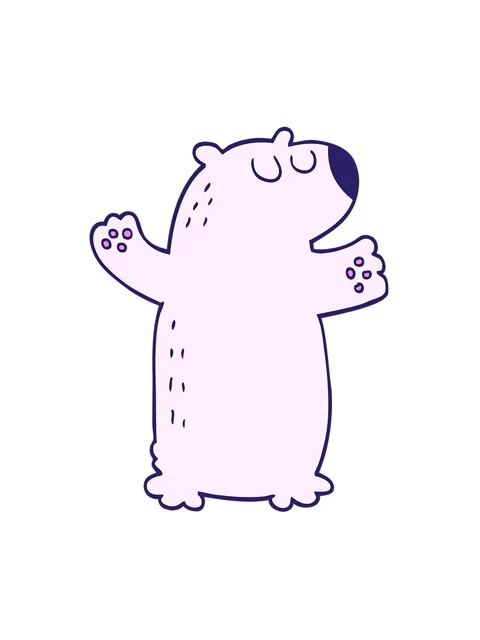 Vibrating motion animation of polar bear cartoon element Stock Footage 324254948