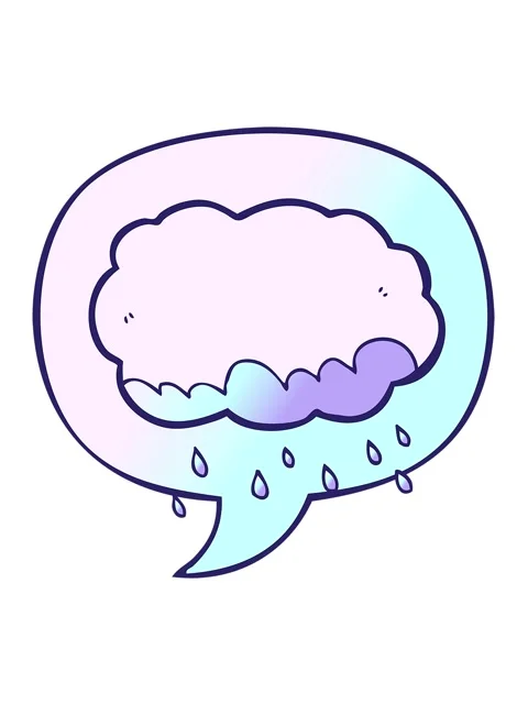 Vibrating motion animation of rain cloud with speech bubble in smooth gradi.. Stock Footage 324200781