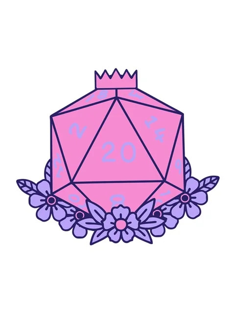 Vibrating motion animation of roll 20 D20 dice roll with floral elements Stock Footage 324041760