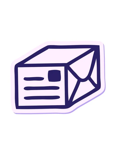 Vibrating motion animation of sticker of a cute cartoon paper parcel Stockbeeldmateriaal 324178067