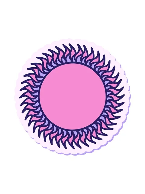 Vibrating motion animation of sticker of tattoo in traditional style of a sun Stock Footage 324099774