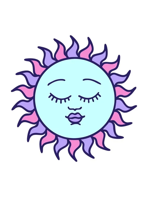 Vibrating motion animation of sun with face design Stock Footage 324198569