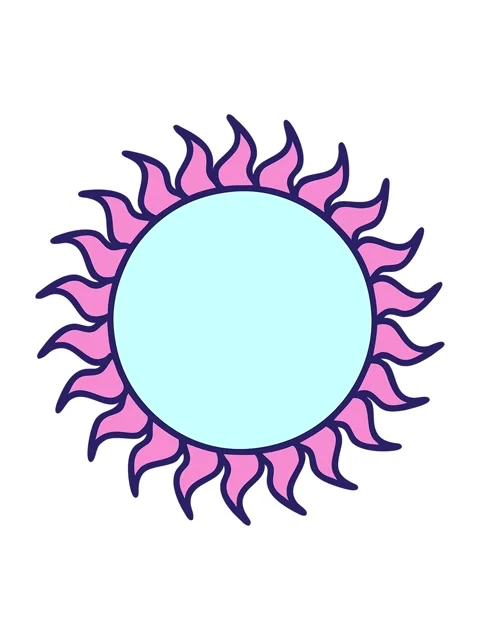 Vibrating motion animation of tattoo cartoon of a sun Stock Footage 324094079