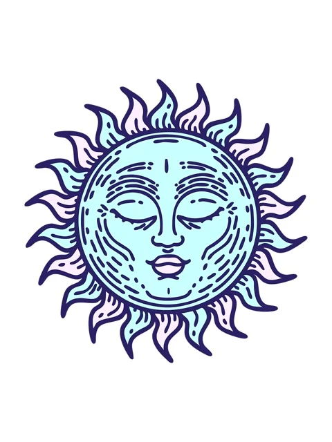 Vibrating motion animation of tattoo in traditional style medieval sun Stock Footage 324449441