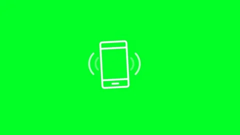 Vibrating Phone Call Icon Animation with Touchscreen UI Stock Footage 313378798