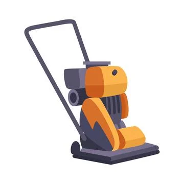 Vibrating rammer Compactor vector flat icon. Vibrating plate. Building equipment Stock Illustration