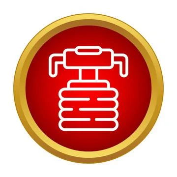 Vibrating rammer construction equipment icon in red circle Stock Illustration