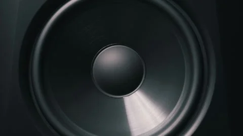 Vibrating Speaker Cone Producing Bass Macro Video stock 319406057