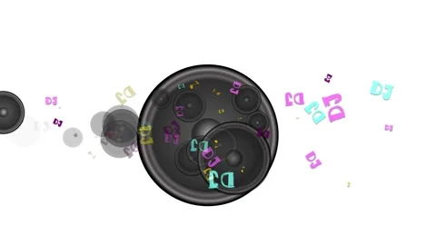 Vibrating speaker membranes stacked in an endless loop. Lit by soft, moody Stock Footage 131527161