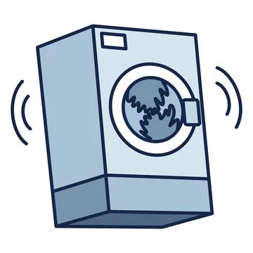 A Vibrating Washer Machine Icon designed specifically for Laundry Services is Stock Illustration
