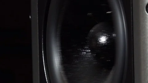 Vibrating Working Loudspeaker woofer Stock Footage 70858928