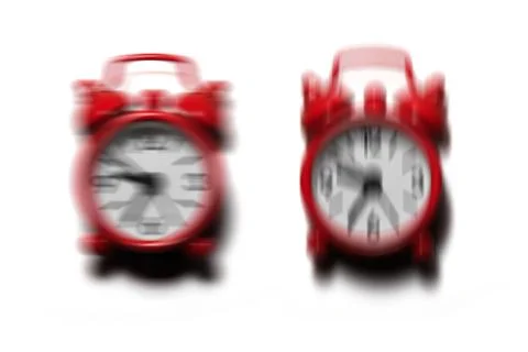 Vibration of alarm clock Stock Photos
