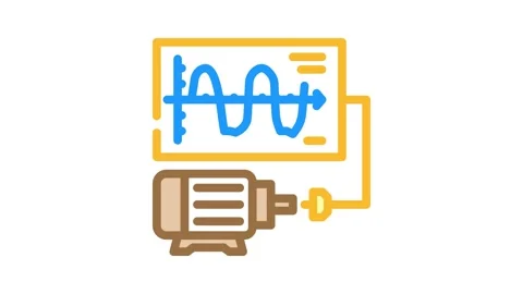 Vibration analysis mechanical engineer color icon animation 스톡 동영상 327268741