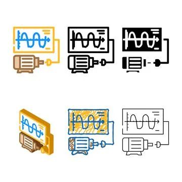 Vibration analysis mechanical engineer color icon multistyle vector Stock Illustration