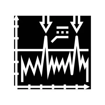 Vibration analysis mechanical engineer glyph icon vector illustration Illustrazione stock