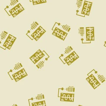 Vibration analysis mechanical engineer glyph vector seamless pattern イラスト素材