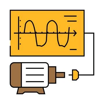 Vibration analysis mechanical engineer icon color illustration 스톡 일러스트