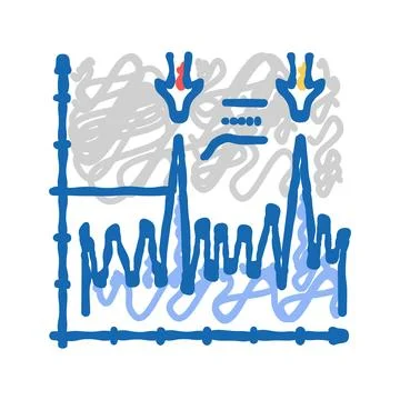 Vibration analysis mechanical engineer icon doodle illustration Stock Illustration