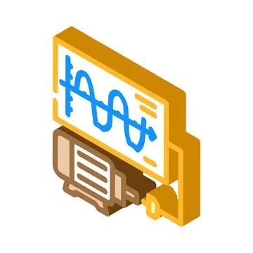 Vibration analysis mechanical engineer isometric icon vector illustration Stock Illustration