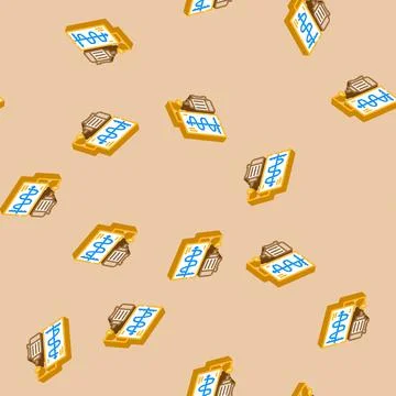 Vibration analysis mechanical engineer isometric icon seamless pattern Stock Illustration