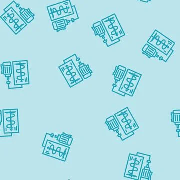 Vibration analysis mechanical engineer line vector seamless pattern イラスト素材