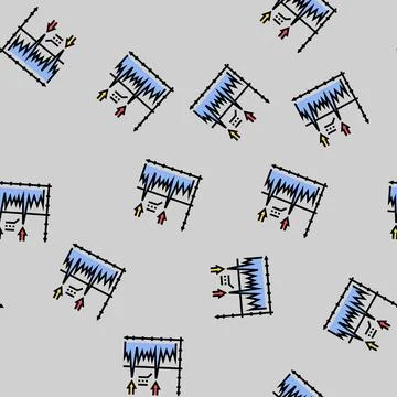 Vibration analysis mechanical engineer vector seamless pattern イラスト素材