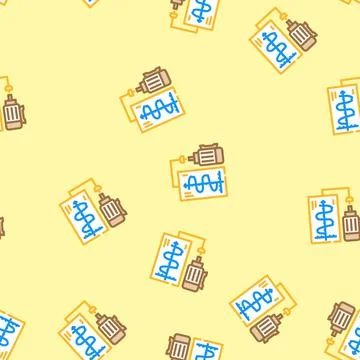 Vibration analysis mechanical engineer vector seamless pattern イラスト素材