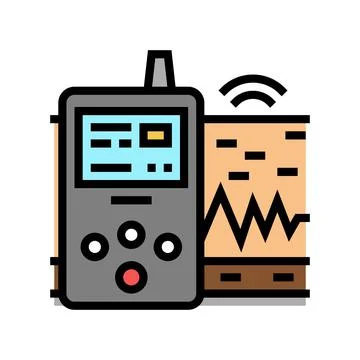 Vibration assessment color icon vector illustration Stock Illustration