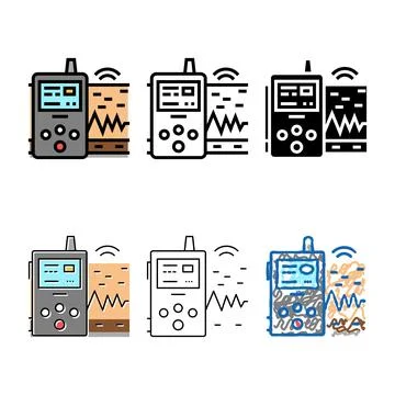 Vibration assessment color icon vector series Stock Illustration