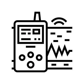 Vibration assessment line icon vector illustration Stock Illustration