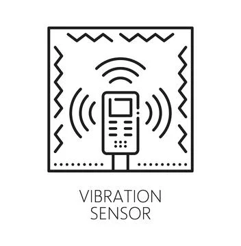 Vibration detection alarm sensor line icon Stock-Illustration