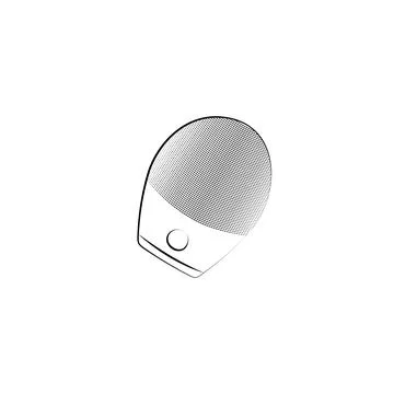 Vibration massager, pulsating face brush. Lymphatic drainage and tightening Stock Illustration