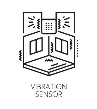 Vibration sensor home security equipment line icon Stock-Illustration